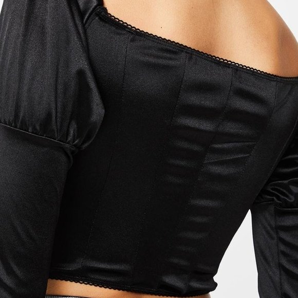 Dolls Kill Poster Grl Texts Corset Top Black Large - Picture 3 of 10